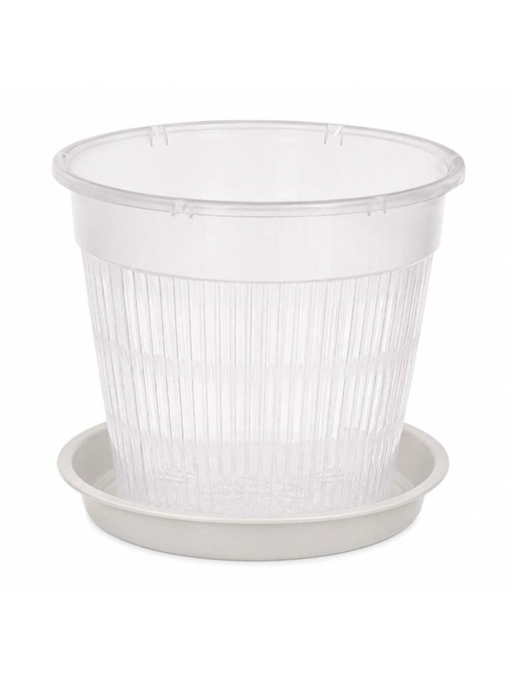 6 Inch Clear Orchid Pot with Saucer